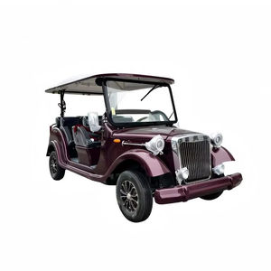Voiture électrique classique rouge vintage, véhicule de patrouille, véhicule de tourisme, usage commercial, moteur 5KW, batterie au lithium, 3-4 places, toit - Product Image 1