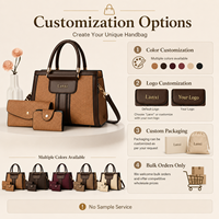 2026 Set Tas Tangan Wanita Mewah Desainer Baru 3-in-1 Bahan Kulit PU, Dompet, dan Tas Selempang dengan Ritsleting Nilon