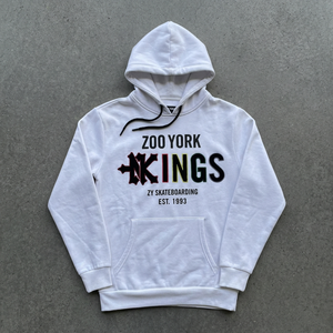 Sweat-shirt à capuche blanc pour homme Zoo York, imprimé Kings, style décontracté, pour le skateboard, coupe classique, en coton French Terry, style automne, taille XL - Product Image 3