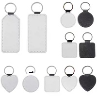 Fourniture directe d'usine personnalisable litchi motif Sublimation porte-clés lumineux Flash PU cuir blanc porte-clés pendentif bricolage Option