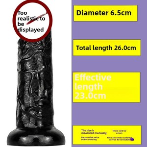 Grand Godemichet Réaliste Extra-Long Noir Sans Œuf à Ventouse, Plug Anal Super Épais, Jouet Sexuel SM, Consolador, Grand Godemichet - Product Image 2