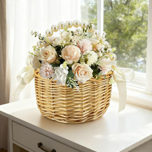 Cesta de mimbre para recuerdos de boda, cesta de flores tejida para floristas, cesta de bambú y ratán transfronteriza, regalo de boda - Product Image 1
