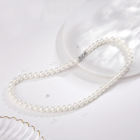 Merryshine – collier ras du cou en perles de coquille d'eau douce pour femme, Imitation blanche, baroque