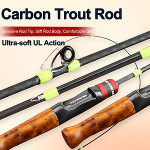 <span class=keywords><strong>Caña</strong></span> de pescar duradera con señuelo de carbono de 3 secciones, <span class=keywords><strong>caña</strong></span> de pescar giratoria de Punta sólida Ul para <span class=keywords><strong>pesca</strong></span> de trucha - Product Image 3