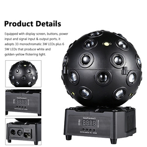 Kompakte Rotierende <span class=keywords><strong>Magic</strong></span> Ball Bühnenbeleuchtung mit IR-Fernbedienung und DMX512-Steuerung, 33x3W + 6x5W LED Multi-Beam Strobe-Effekt für Nachtclubs und DJs - Product Image 3