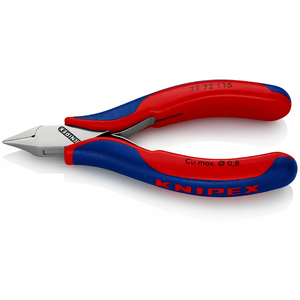 Cortador lateral Knipex para electrónica 77 72 115 Cu Max 0,8 mm Fabricado en Alemania - Product Image 1