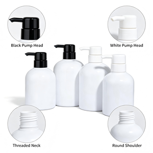 Flacon de lotion en PET blanc avec pompe noire/blanche, conteneur anti-UV pour shampoing et désinfectant pour les mains, emballage écologique 300ml500ml - Product Image 4