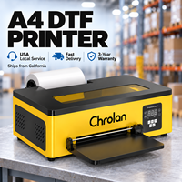 Imprimante DTF A4, stock entrepôt US, machine d'impression de t-shirts de bureau avec encre CMYK et blanche pour vêtements personnalisés et petites entreprises