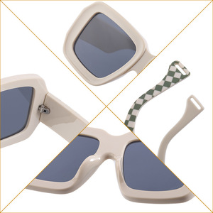 Lunettes de soleil carrées surdimensionnées MxN Forty Frames pour femmes, protection UV400, monture PC, couleur bonbon, style streetwear tendance - Product Image 2