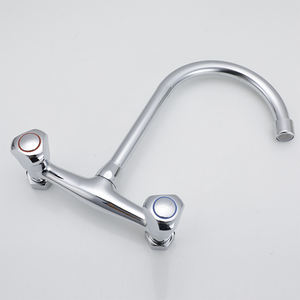 Grifo de Cocina Monomando Clásico Moderno de Latón Cromado para Montaje en Pared con 2 Orificios para Agua Fría y Caliente, Colección Primavera-Verano - Product Image 4