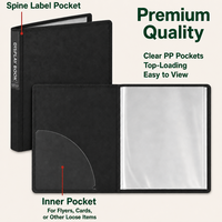 Porte-documents de présentation A4 personnalisé 8,5x11 en PP, reliure en tissu, 30 pochettes transparentes, dorure à chaud Pantone, pour entreprises OEM ODM