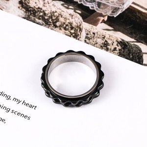 Stainless Steel <b>Ring</b> Black Screw Shape Men's Rotating Jewelry SA1216 Gift Fashion <b>Rings</b> - Product Image 2