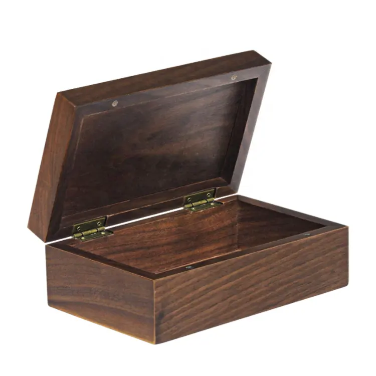 Small walnut memory keepsake box chest natural unfinished gift wholesale canada jewellery walnut wood box with hinged lid