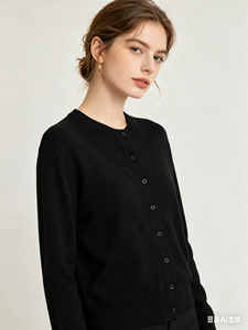 Cardigan noir à col rond et simple boutonnage pour femme, style coréen, Marks & <span class=keywords><strong>Spencer</strong></span>, fermeture boutonnée sur le devant, taille UK 18 (EU 46) - Product Image 4