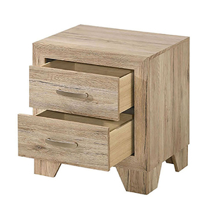 Natural 2-<b>Drawer</b> Nightstand Wood <b>Storage</b> <b>Drawer</b> Cabinet Bedroom Furniture - Product Image 4