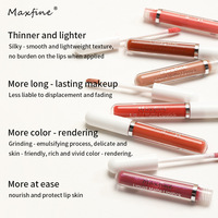 Lipstik Matte, Lip Gloss Matte, Beludru, tahan lama, riasan bibir cair, Kecantikan merah, cangkir anti lengket, Lip Gloss tahan air