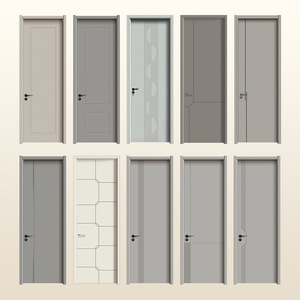 Puerta Interior Minimalista de MDF con Acabado de Lámina, Apertura Manual, Diseño de Aislamiento Acústico - Product Image 3