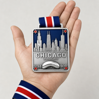 Médaille de récompense sportive personnalisée en alliage de zinc moulé sous pression, durable et de précision, plaquée argent, émail souple, impression UV, précision des couleurs Pantone