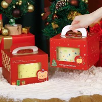 Boîte cadeau de Noël personnalisée pour pâtisseries, mousses et desserts de fêtes – Emballage jetable pour gâteaux de Noël à emporter