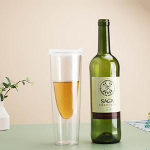 Bicchiere da vino con isolamento a doppia parete in acrilico trasparente per ristorante di nozze - Product Image 5