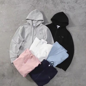 Felpa Oversize con Cappuccio e Zip in Cotone con Logo Ricamato di <span class=keywords><strong>Brand</strong></span> di Moda all'Ingrosso per Uomo e <span class=keywords><strong>Donna</strong></span> - Product Image 1