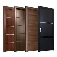 Porte coupe-feu en bois solide énumérée UL d'intérieur de style moderne Porte coupe-feu pour hôtel