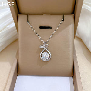 HY <span class=keywords><strong>Mylove</strong></span> Bijoux Unisexe en Acier Inoxydable, Pendentif Médaillon Tendance avec Chaîne à Maillons, Pierre Zircon, Style Hip Hop, Anniversaire, Plaqué Rhodium - Product Image 4