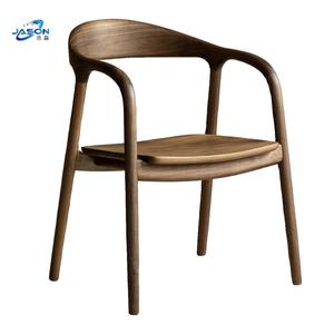 木製バックダイニングチェア カジュアルカフェチェア シンプルアームチェア オフィスデスクチェア 卸売 北欧風無垢材ホーム家具 モダン木製 - Product Image 2