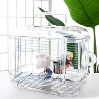 Cockatiel Voyage Portable Cage De Poche En Plein Air Perroquet Acrylique Petite Cage À Oiseaux Portable Mini Cage