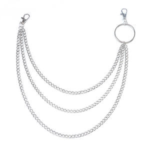 Cadena de cintura de metal estilo hip hop, aleación de zinc, doble anillo, multicapa, estilo punk, cadena corporal de moda, accesorio informal. - Product Image 5