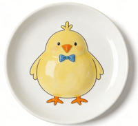 Assiette en céramique au design créatif de poussins, imprimé décoratif, pour restaurant, service, décoration murale, accessoire de table à manger