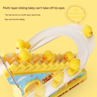 Samlok Canard grimpeur jaune à piles de 27 cm, jouet éducatif pour enfants de 5 à 7 ans, avec piste électrique et escalier à roulettes