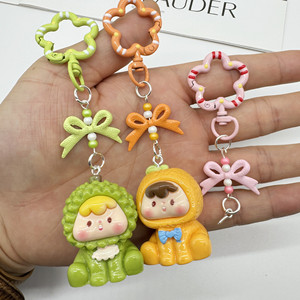 พวงกุญแจอัลลอยด์ยูวีรูปการ์ตูนสีสันสดใสตะขอประดับฤดูใบไม้ผลิสำหรับหัวเข็มขัดพวงกุญแจวงกลมรูปดอกไม้-DIY โลหะสังกะสี - Product Image 4