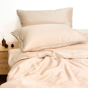 Refroidissement <span class=keywords><strong>Bio</strong></span> Enzyme Desizing Tencel 400T Ensemble de literie pour dormeur chaud Hypoallergénique Écologique Lyocell Housse de couette Ensemble de draps - Product Image 1