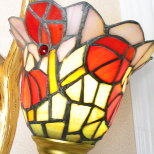 Lampe murale Tiffany LED en verre coloré, perroquet avec lanterne <span class=keywords><strong>Aquarius</strong></span>, style vintage antique, lampes de chevet décoratives - Product Image 4