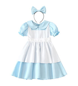 Disfraz de <span class=keywords><strong>Princesa</strong></span> Estilo Pastoral para Niñas, Vestido de Poliéster Inspirado en Alice, con Delantal, Lazo y Calcetines, para Halloween - Product Image 5