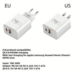 เครื่องชาร์จโทรศัพท์ USB-C เร็ว PD 40W สำหรับ iPhone Android EU US Type C อะแดปเตอร์ที่ชาร์จโทรศัพท์ติดผนังแบบ USB QC4.0หลายพอร์ต - Product Image 2