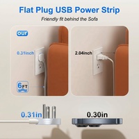 Estación de Carga USB PD de 20W, 2 USB-C, 2 USB-A, Cargador Rápido con Enchufe Estadounidense, Cable de Alimentación de CA Blanco para Teléfonos Móviles
