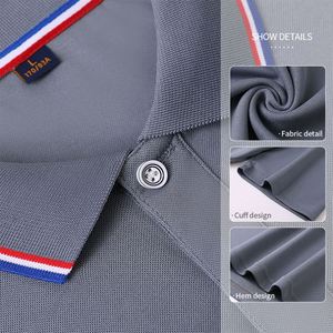 Chemise polo pour homme en polyester de haute qualité avec logo brodé personnalisé, manches courtes, respirante, décontractée, pour le golf - Product Image 2