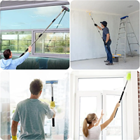 Qi Yun Home Cleaning Spider Web Dust Duster avec ensemble de nettoyage de tige d'extension