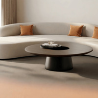Table basse ronde moderne et simple DISHI, meubles de salon, hôtel, villa, plateau en bois, ensemble de tables basses avec cadre en métal pour la maison, salle à manger