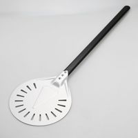 Schwarz und Silber Farbe Perforiertes Rechteck Aluminium Pizza Peel Schaufel Mit Drehen Pizza Paddel Mit Abnehmbarem Griff