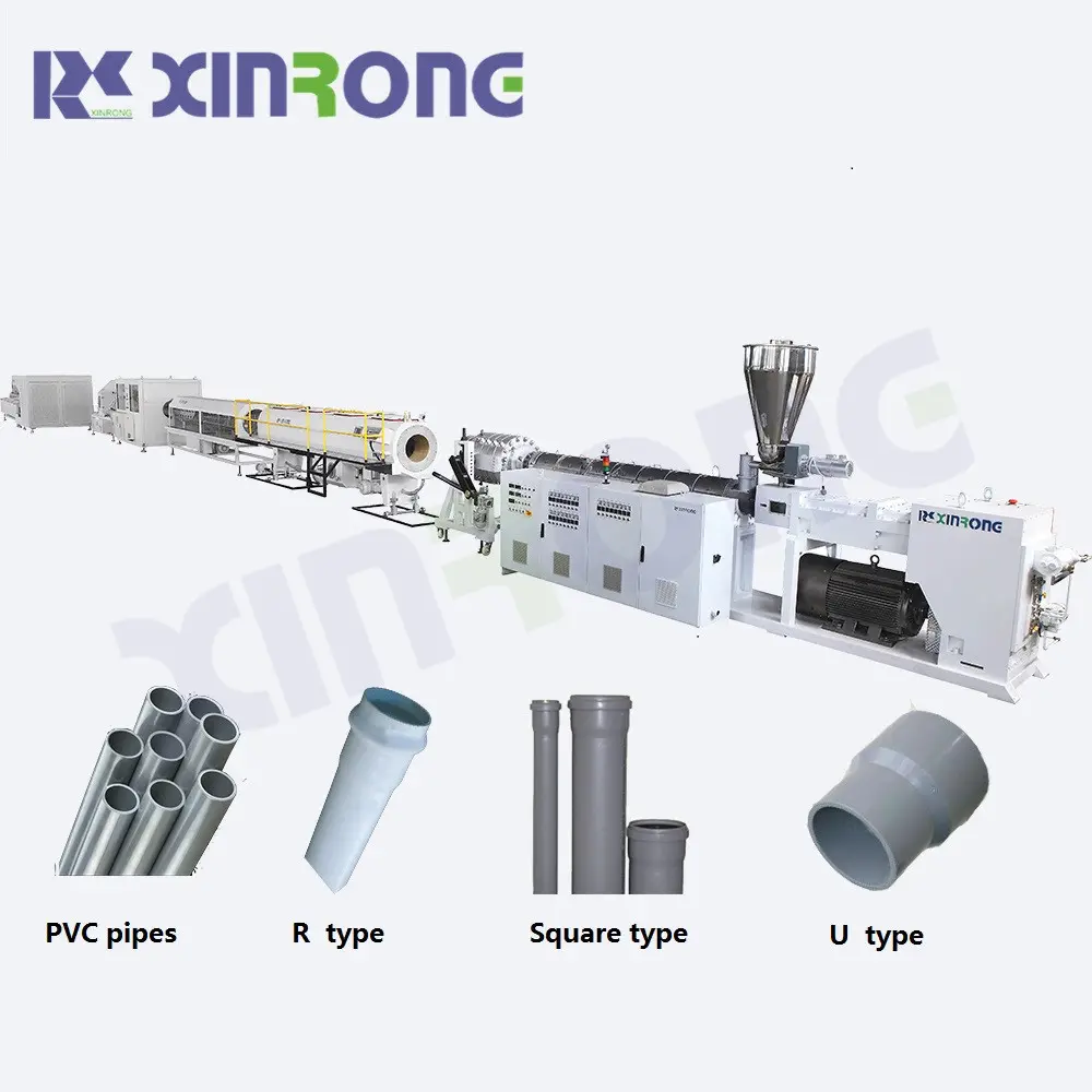 Xinrongplas पूरी लाइन उत्पादन इंजीनियर प्रशिक्षण उपकरणों बनाने का कारखाना पौधों पीवीसी पाइप बाहर निकालना मशीन