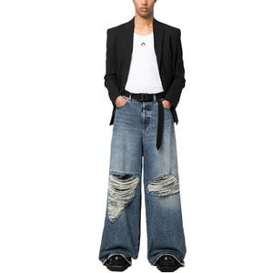 Jeans de Moda Casual al Por Mayor, Estilo Urbano Unisex, Lavados, Desgastados, de Pierna Ancha, con Efecto Desteñido - Product Image 6