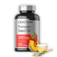 OEM 100% Capsules gélules d'huile de graines de citrouille végétaliennes pour la santé de la prostate en tant que complément alimentaire naturel