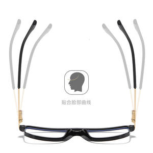 عالية الجودة مزدوجة جسر Tr90 إطارات نظارات سادة مخصصة قصر النظر نظارات رجالي كبيرة مربعة مضادة للأشعة الزرقاء النظارات - Product Image 6