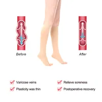Calze in nylon personalizzate Enerup unisex antibatteriche 10-20mmhg calze alte al ginocchio calze a compressione a punta aperta varicose medica