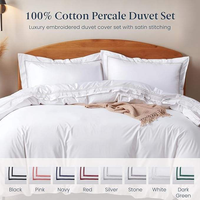 Style européen High-grade100s pur coton broderie florale 4 pièces drap de lit housse de couette taies d'oreiller hôtel couleur unie ensemble de literie