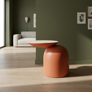 Modern Round Coffee <b>Table</b> <b>Small</b> Marble Side <b>Table</b> Pedestal Accent <b>Table</b> for Living Room Hotel - Product Image 3