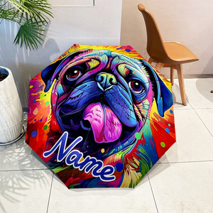 Parapluie pliable personnalisé avec nom de chien coloré, cadeau photo personnalisé pour animal de compagnie, sans MOQ, impression UV personnalisée, Paraguas Personalizado - Product Image 1